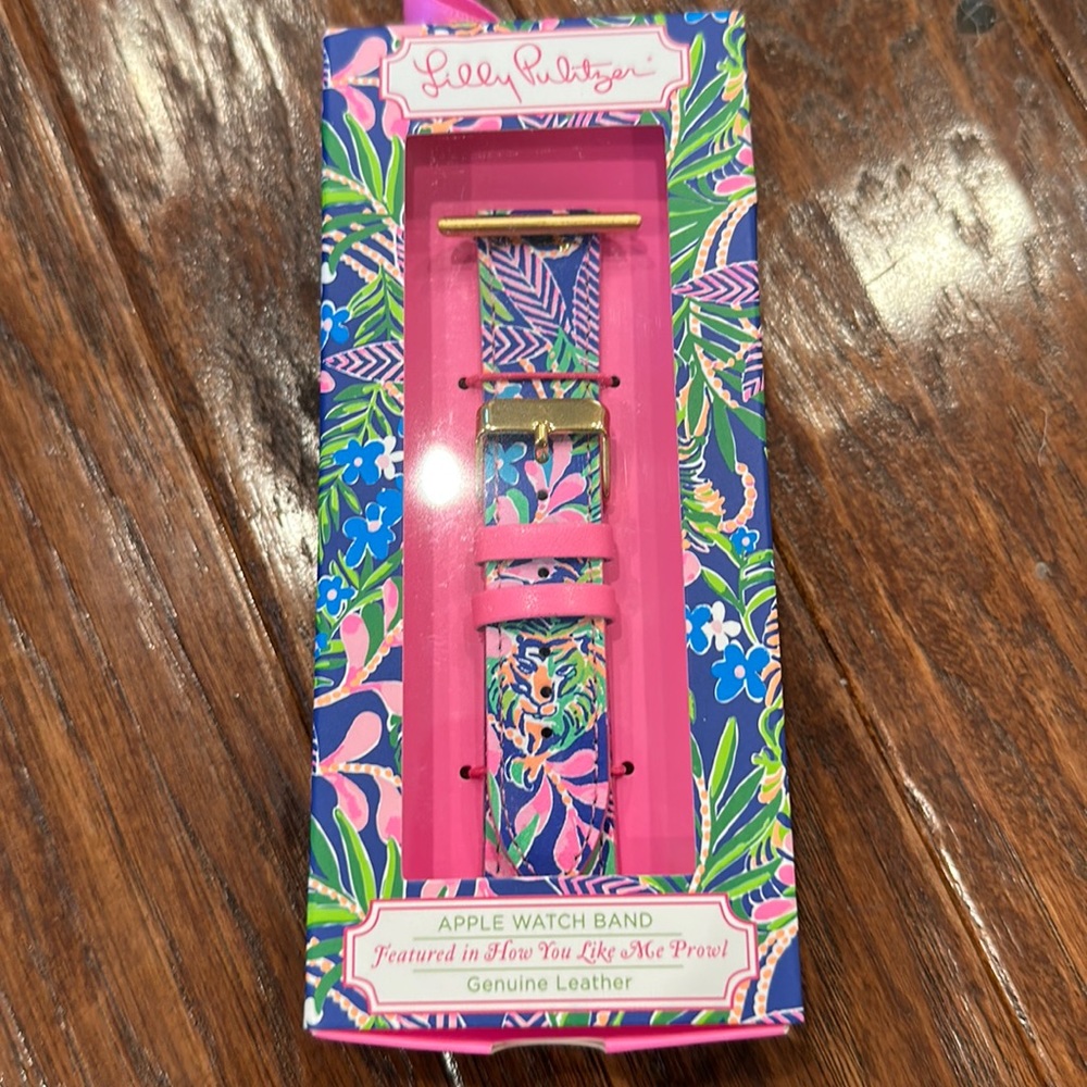 NWT Lilly Pulitzer Leather Apple Watch Band